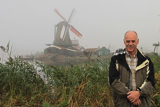 Nanook with Murray at Zaanse Schans, Netherlands